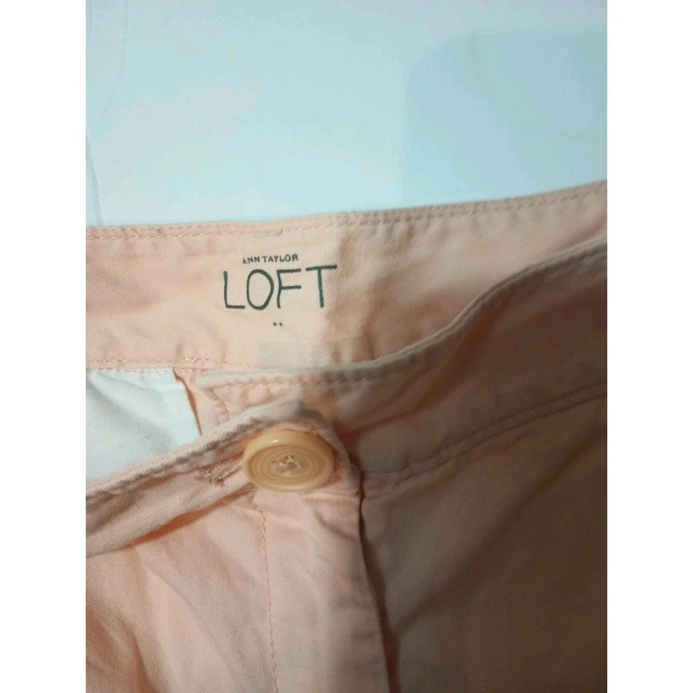 Ann Taylor LOFT Pale Pink Women's Chino Shorts Size 12 100% Cotton 4 Inch